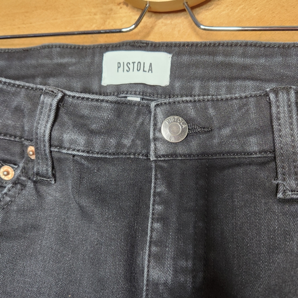 ❤️PISTOLA Audrey Mid Rise Skinny -Jet Black - Picture 6 of 9
